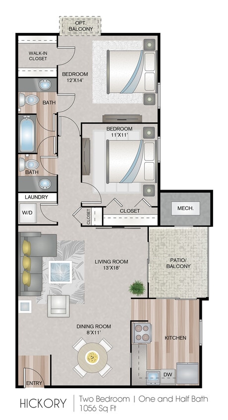 1056 Square Feet - Hickory