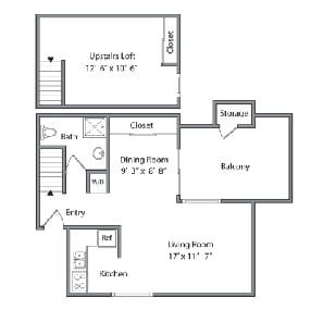 1BR/1BA - 1A