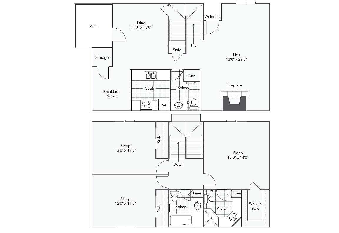 C3 | 3-Bedroom Floorplan - C3