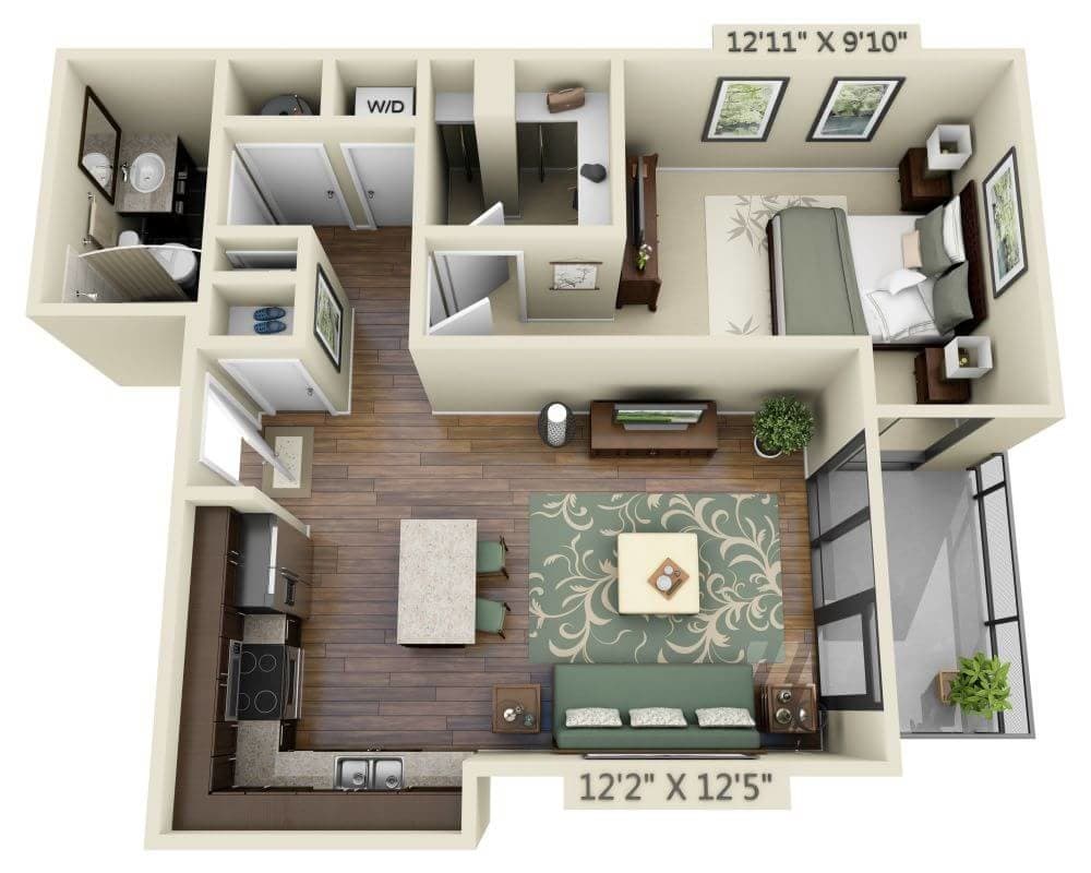 Floor Plan - One Bedroom A1E