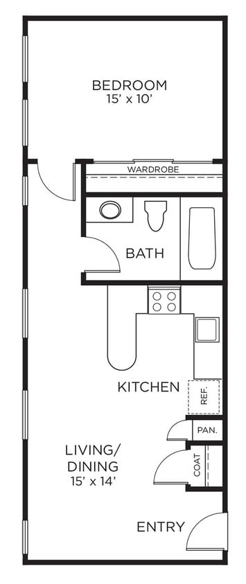 The Rice - A6 - 1x1 - 1 Beds - 1 Baths - 573 Sq. ft. - A6 - 1x1
