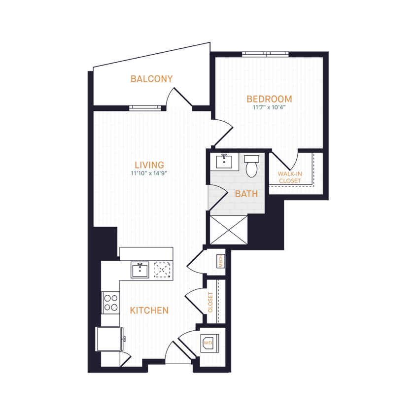Floor Plan - A3 | 1 Bed | 1 Bath