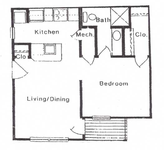 Floor Plan - Midsize One Bedrooms
