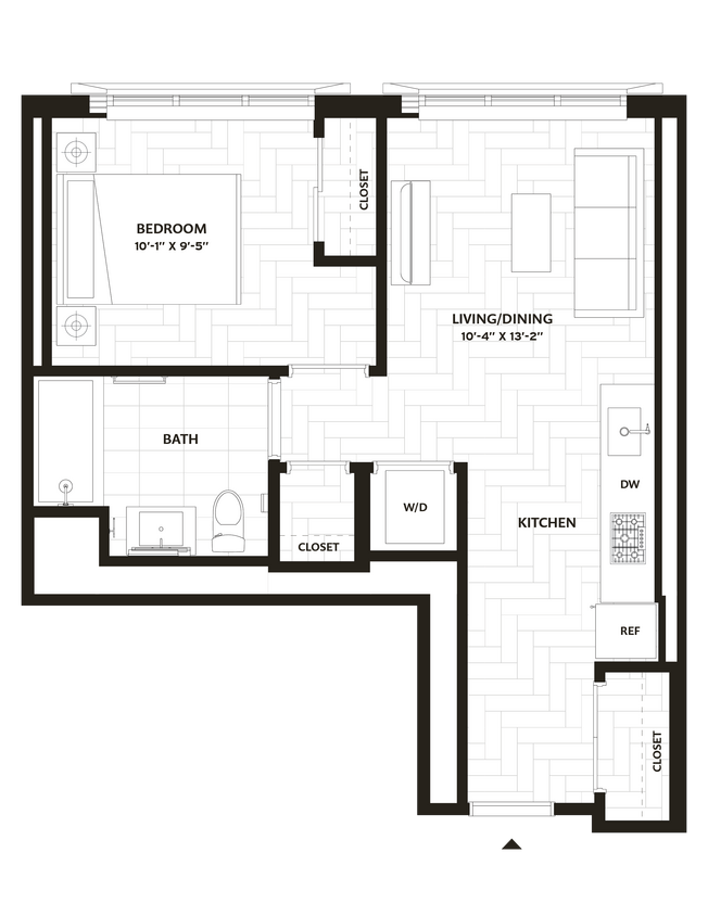 Floor Plan - 1 Bed/1 Bath-A15