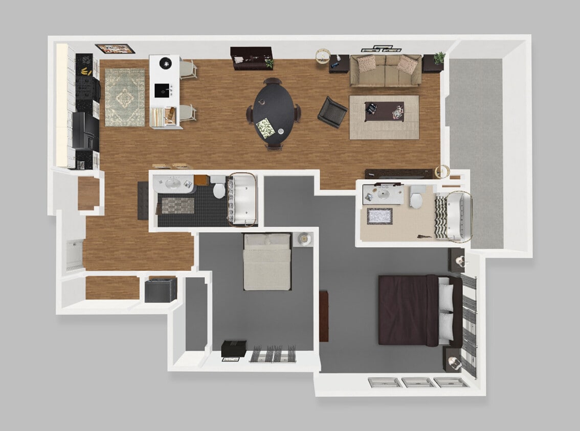 Floor Plan - Unit C - Two Bedrooms