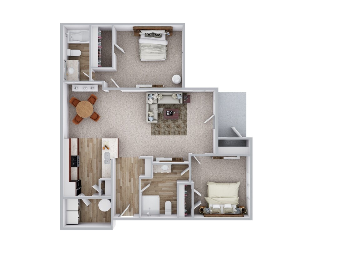 Floor Plan - Two Bed, Two Bath (A)