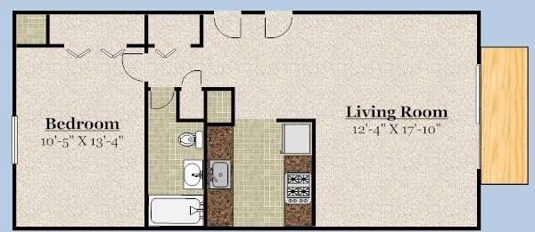 1BR/1BA - One Bedroom