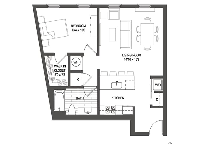 Floor Plan - One Bedroom