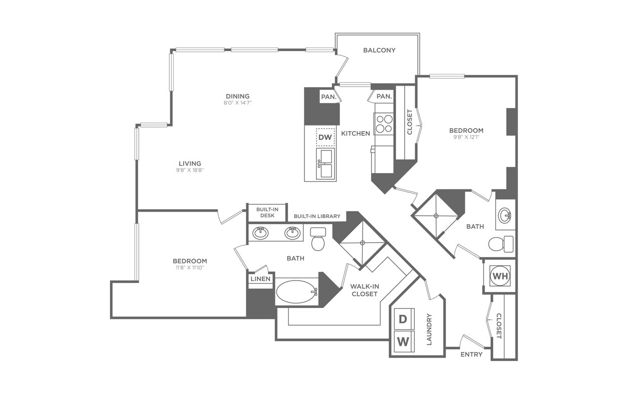 Floor Plan - 2 Bed/2 Bath - B15