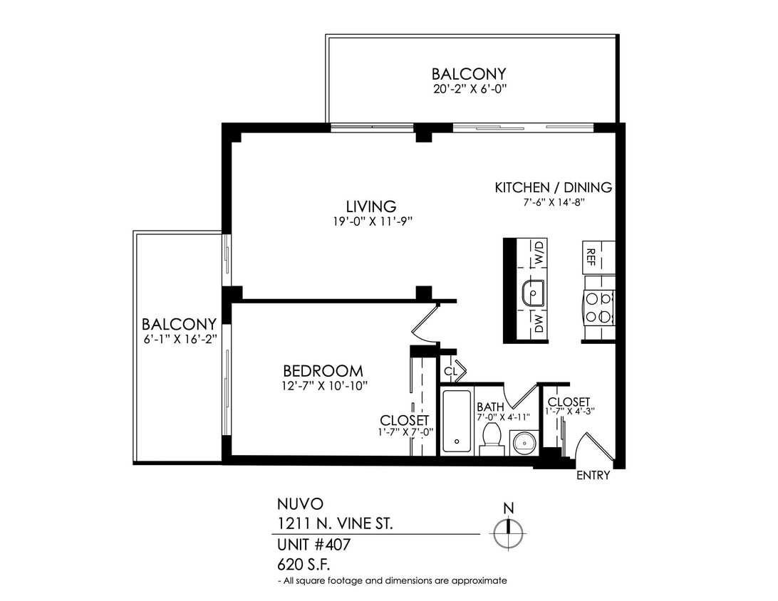 Floor Plan - 1 Bed, 1 Bath RENO