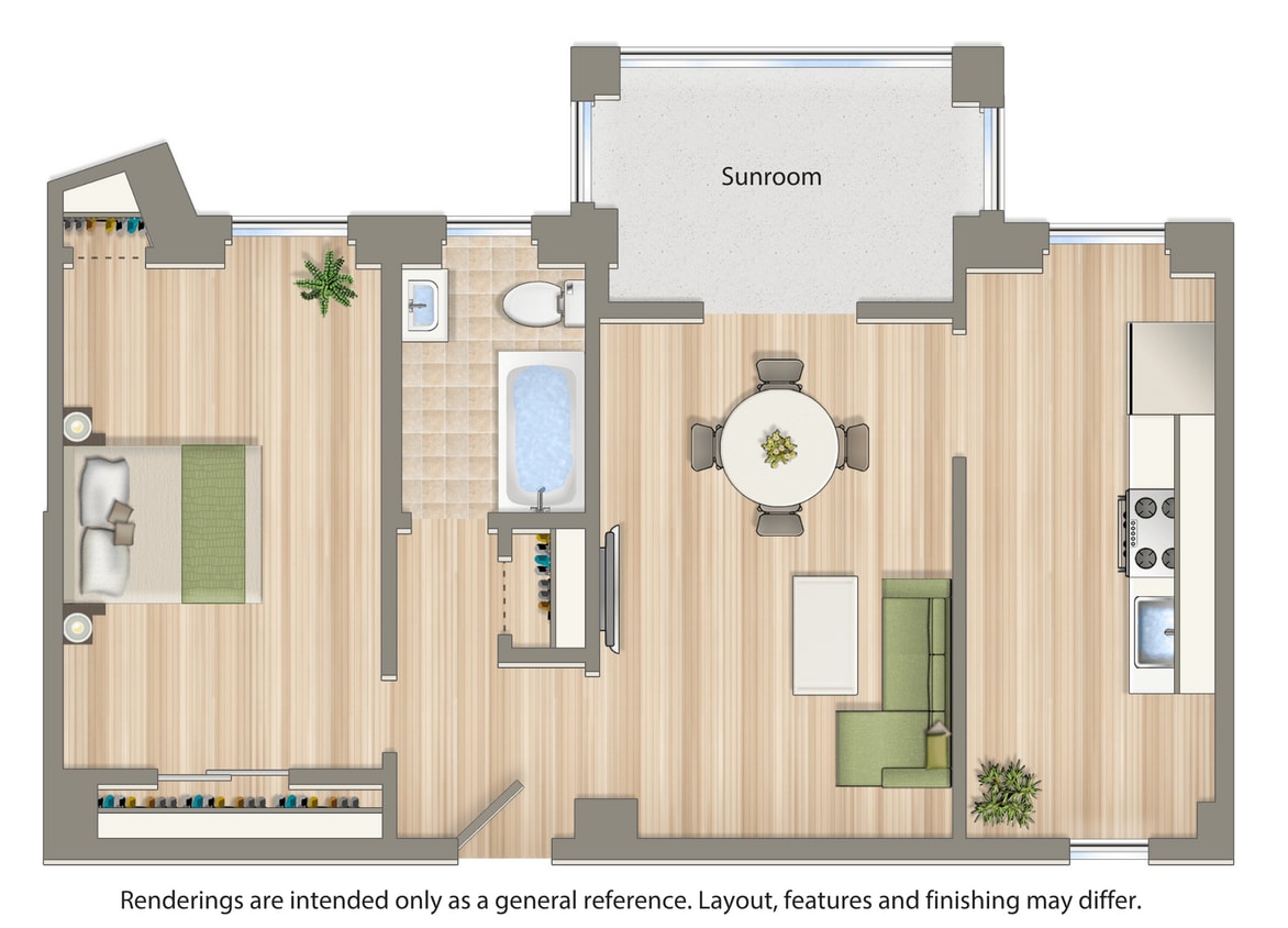 Floor Plan - 1 Bedroom A