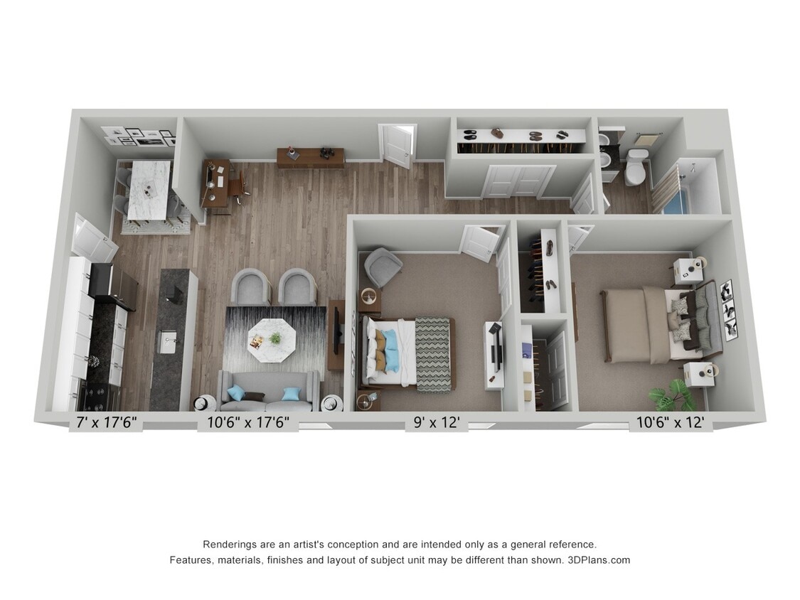 Floor Plan - Springwood Two Bed Flat