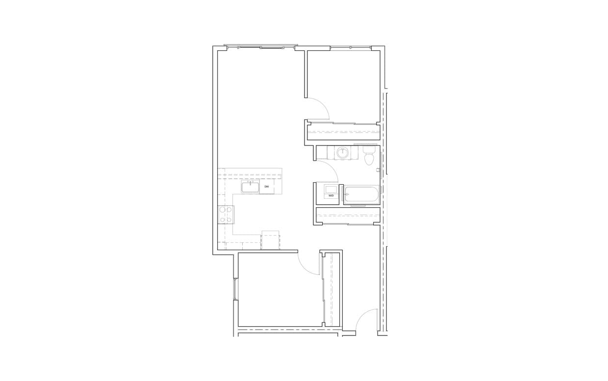 Floor Plan - 2 Bed/1 Bath-F2