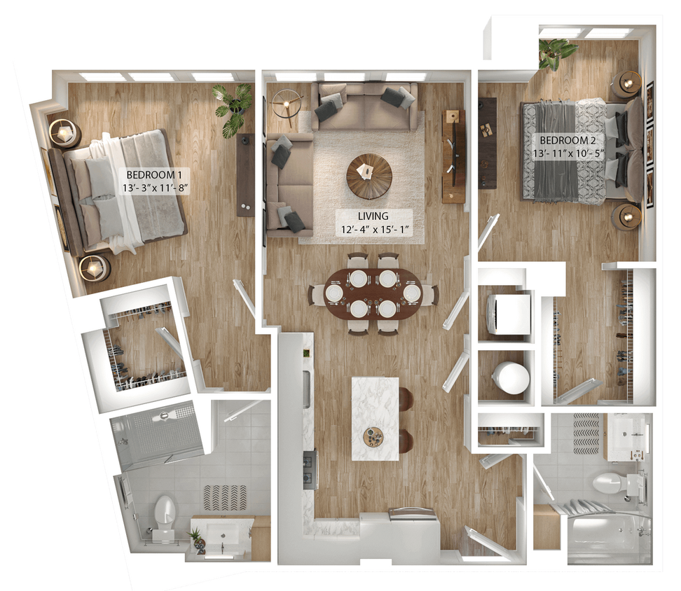 Floor Plan - 2 Bed/2 Bath-B4