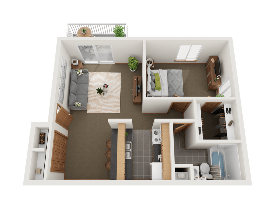 Floor Plan - 1 Bedroom