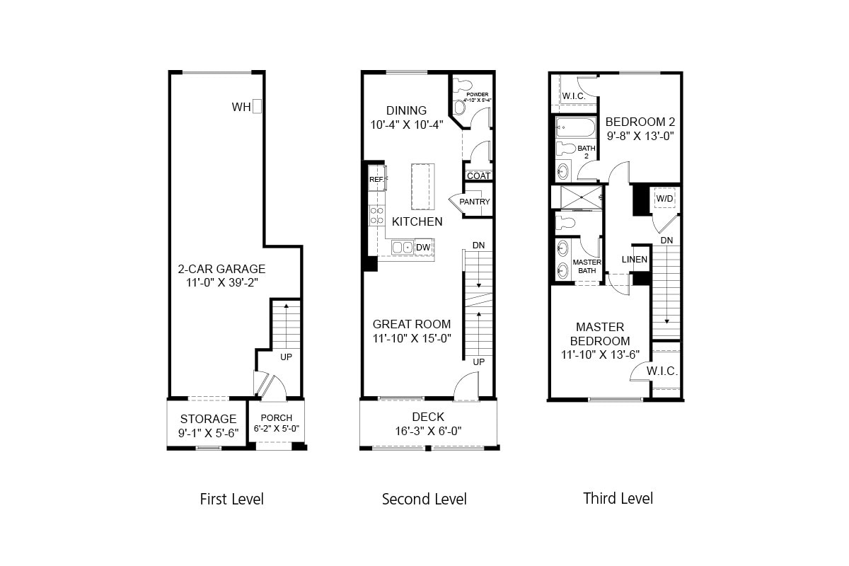 Floor Plan - 2 Bedroom Townhome Plan 1