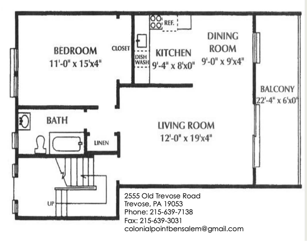 Floor Plan - Large One Bedroom Partial Upgrade