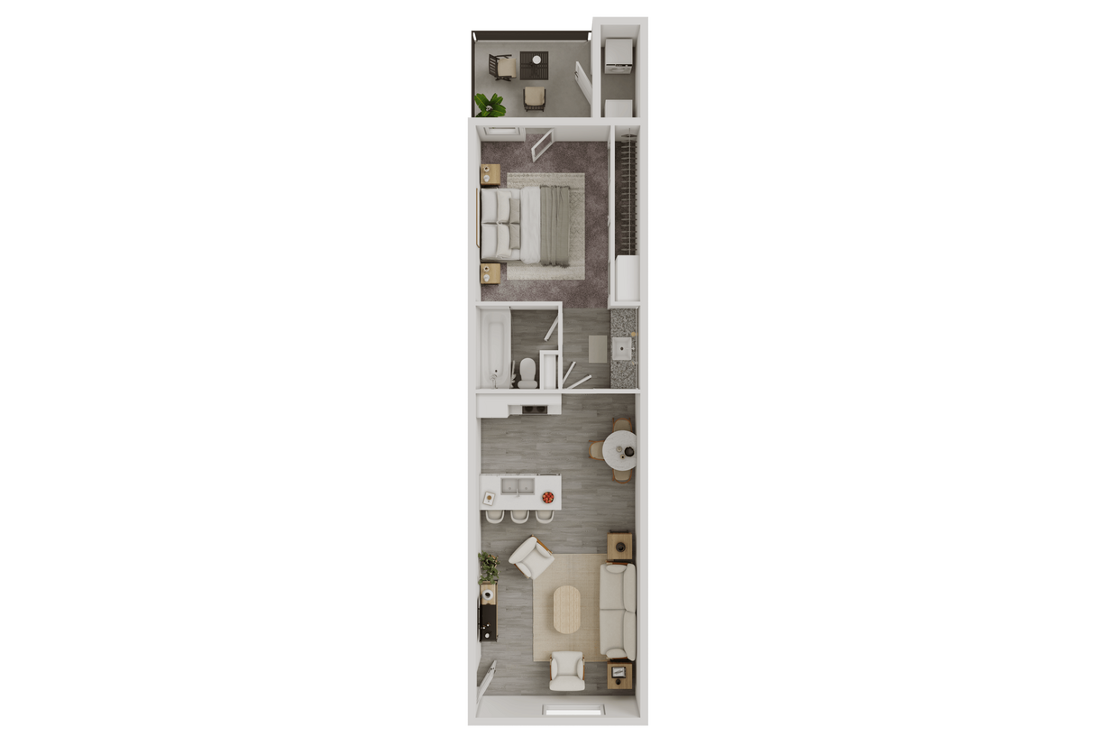 Floor Plan - RENOVATED SEVILLE - 560 SQ FT