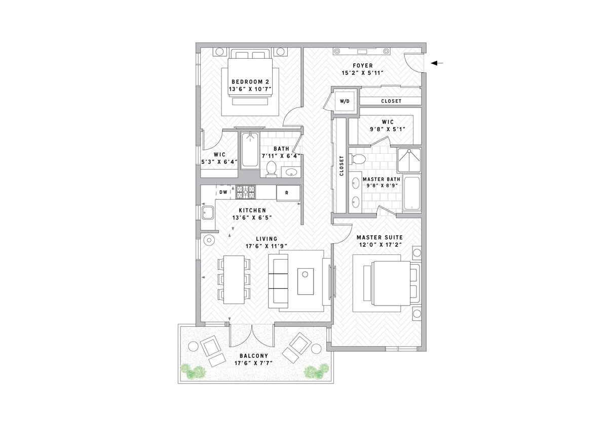 Floor Plan - B1 2 Bed