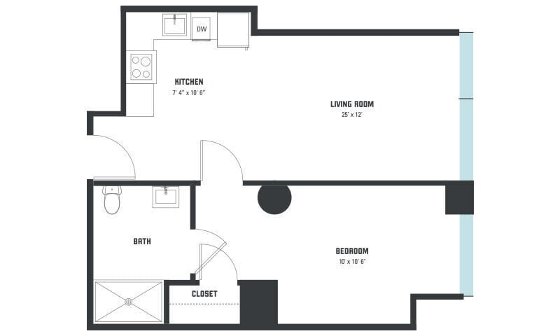 Floor Plan - A2 One Bedroom