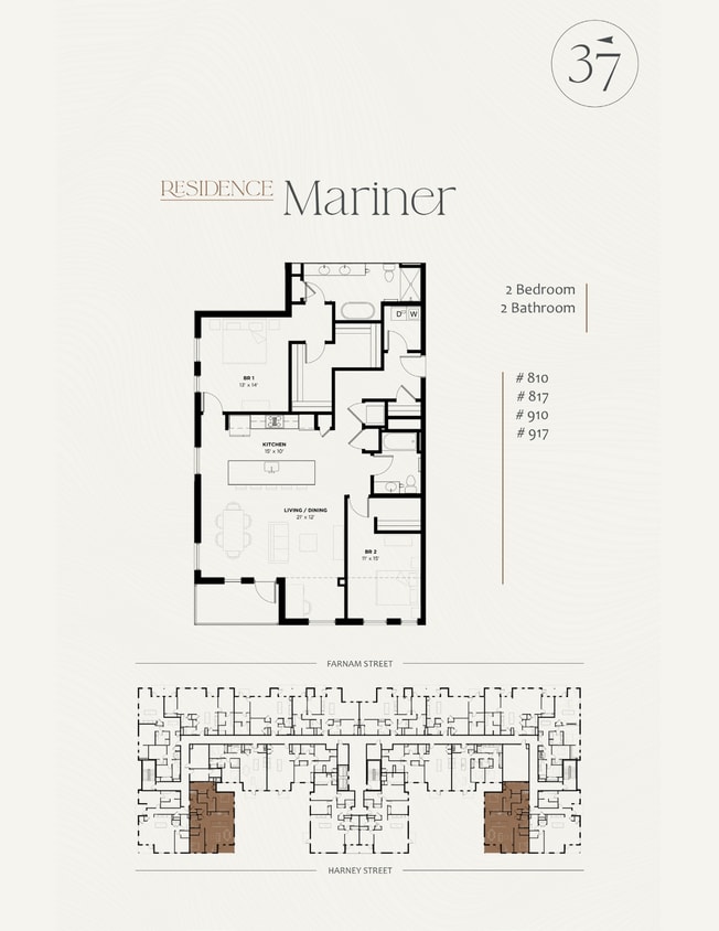 Floor Plan - Penthouse Unit B29 Mariner