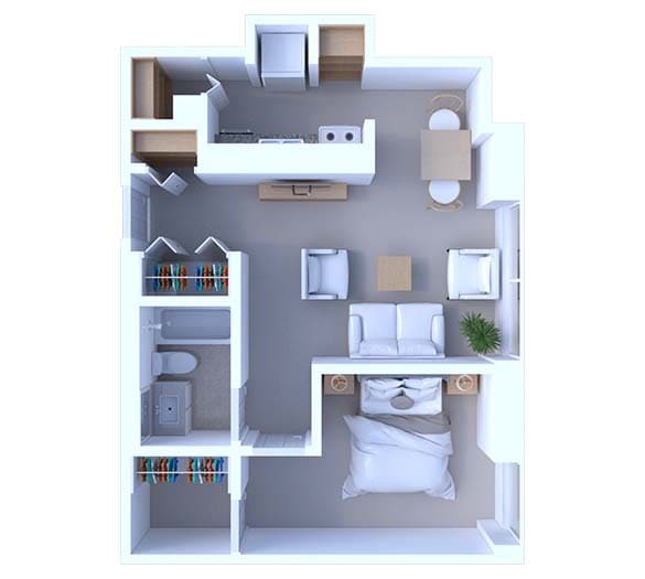 Floor Plan - 1 Bedroom Floor Plan A4
