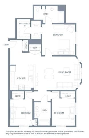 Floor Plan - 1477 3B2B