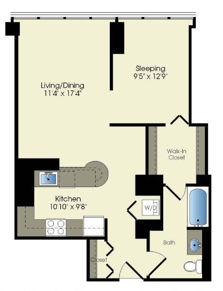 Floor Plan - convertible / 1 bath (PH2)
