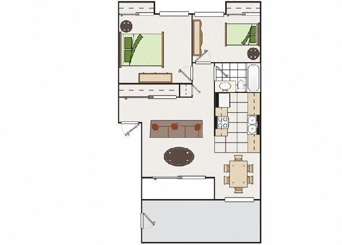 Floor Plan - 2BD/1BA