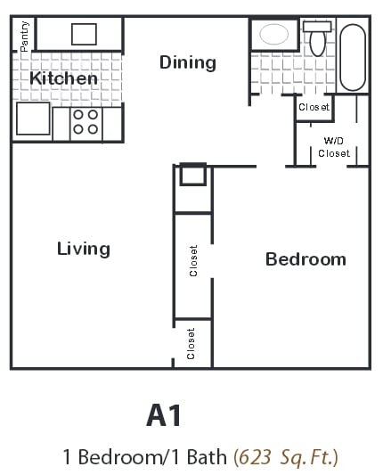 A1 - Hazel-brown cabinetry, black appliances, wood-s...