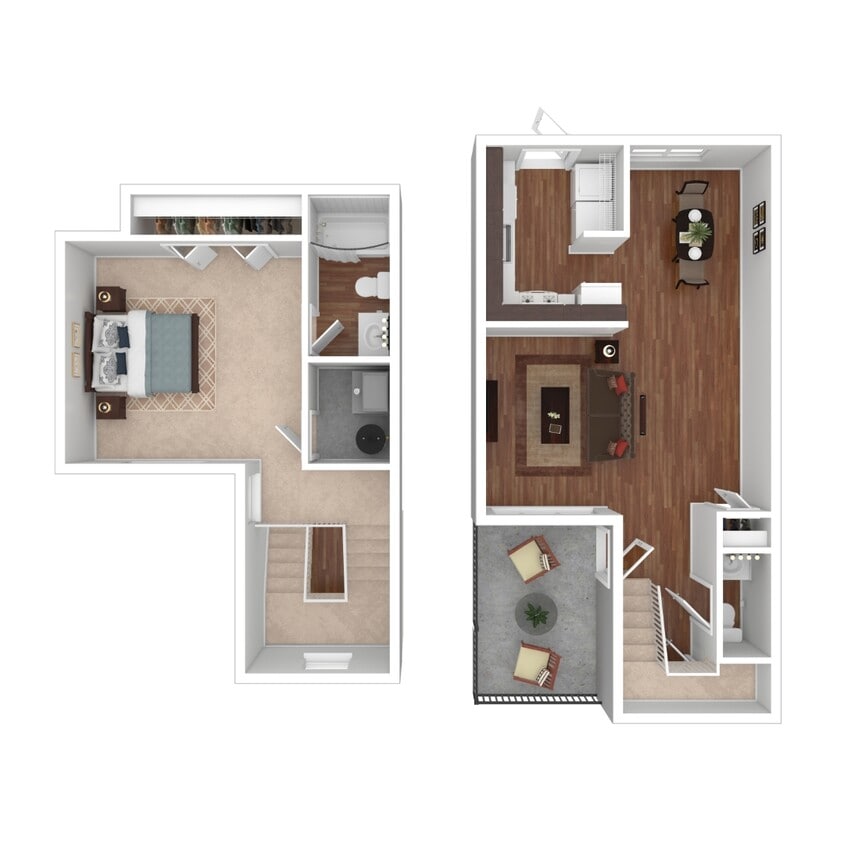 1 Bedroom Townhome - 1 Bedroom Townhome