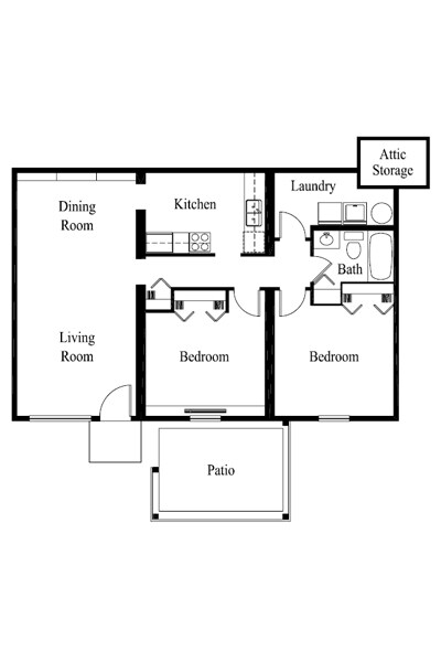2BR/1BA - Two Bedroom One Bath Apartment