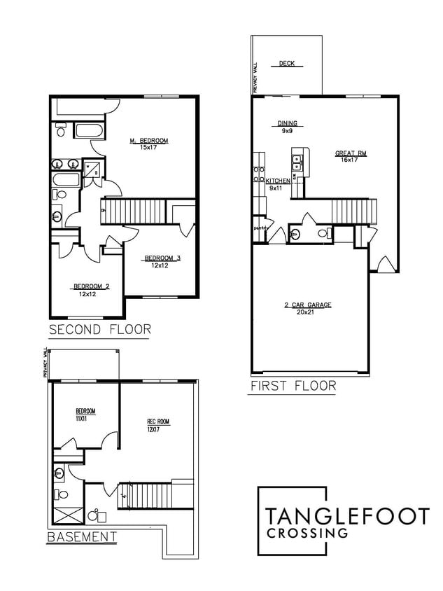 Floor Plan - Four Bedrooms townhome
