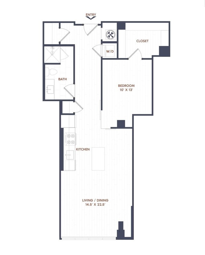 Floor Plan - 1 Bed/1 Bath-A18