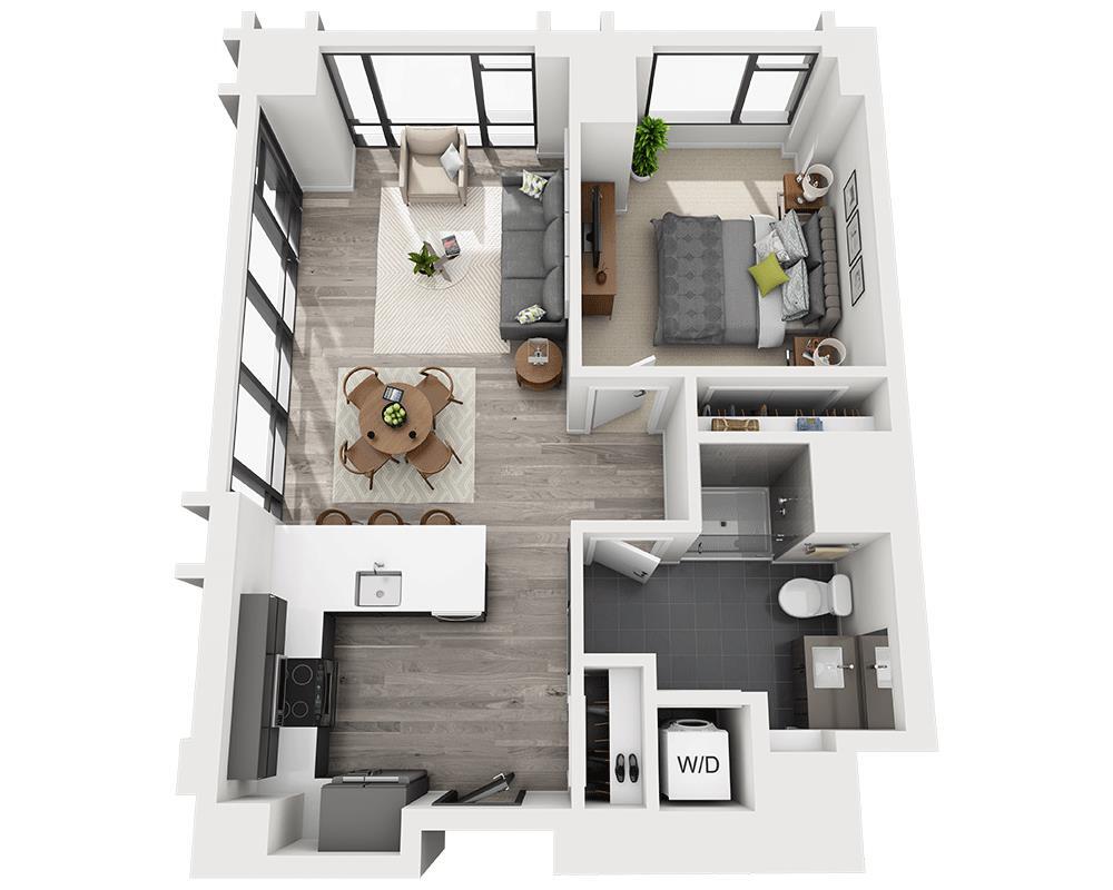 Floor Plan - One Bedroom A1AF