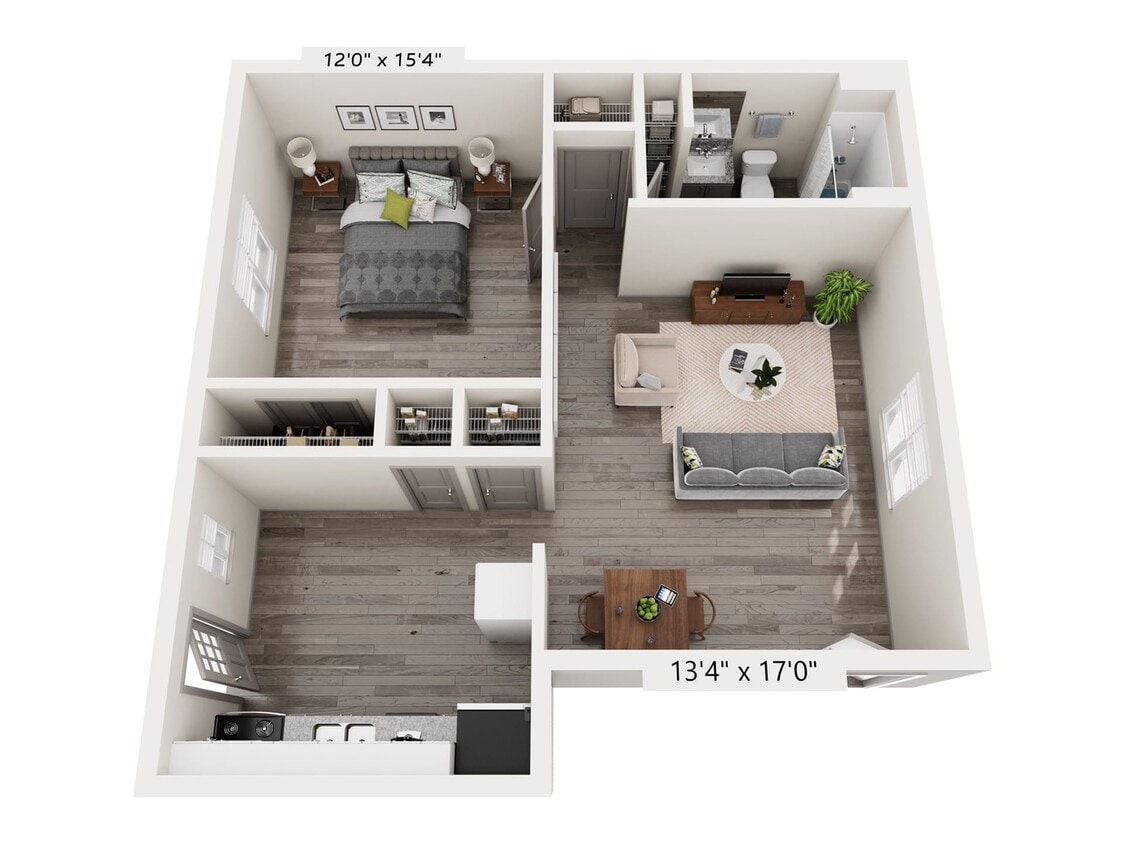 1 Bedroom 1C - 1 Bedroom C Renovated