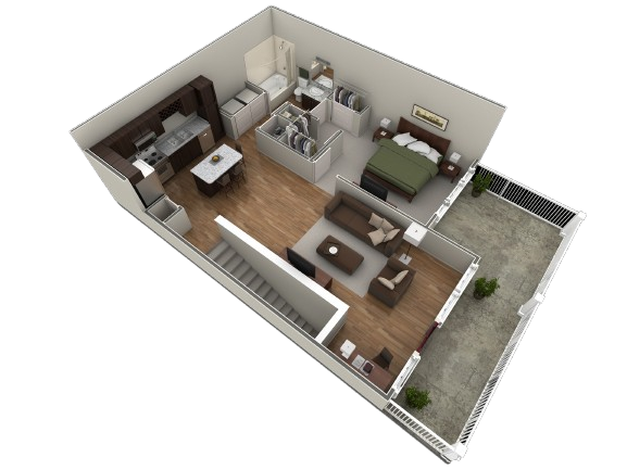 Floor Plan - 1 BR Designer Overlook