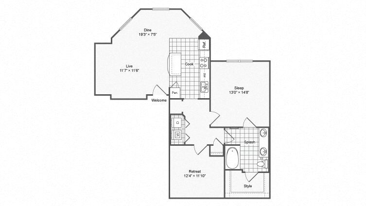 Floor Plan - A17 Office/Den