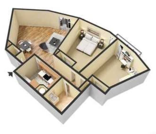 Floor Plan - 2 Bedroom 1 Bathroom