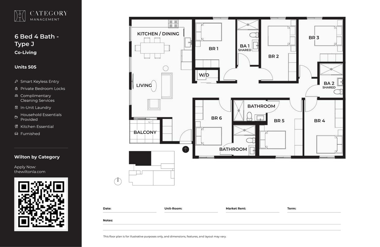 WLTN_6_Bed_4_Bath_-_Type_j - 505 Private Bedroom 6 BR 4 BA J