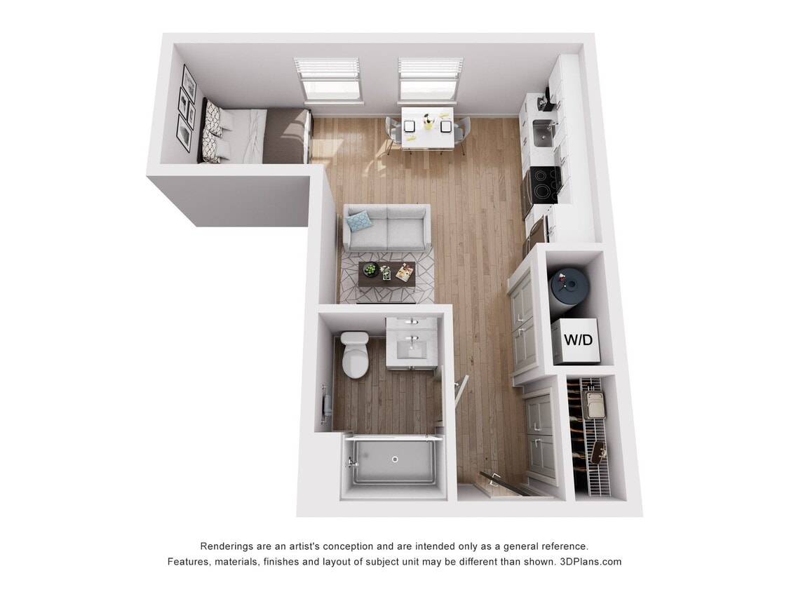 Floor Plan - mr2 - Studio (396 SF)