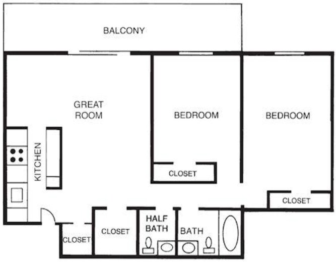 Floor Plan - 2C - 2 Bedroom