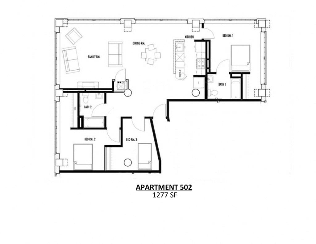 Floor Plan - 3 Bedroom 2 Bath