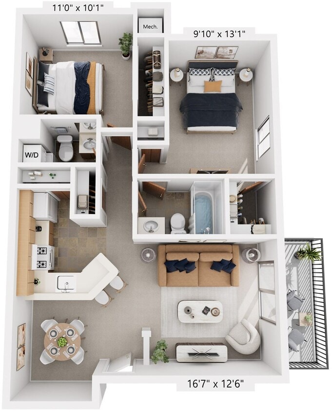 Floor Plan - Two Bedroom Madrid