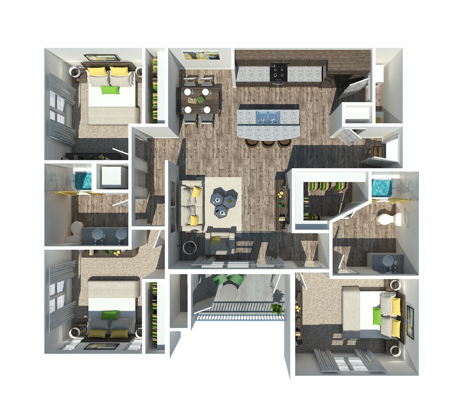 Floor Plan - The Calistoga 3 BR | 2 BA