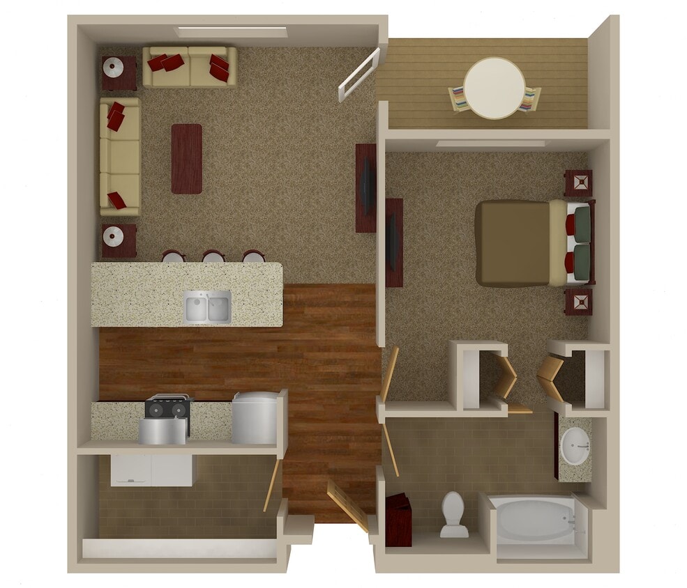 Floor Plan - 1 Bedroom 1 Bathroom