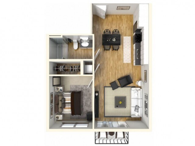 1 Bed / 1 Bath - 633 SF - Pierce