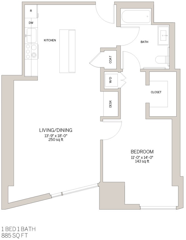 Floor Plan - One Bedroom - C