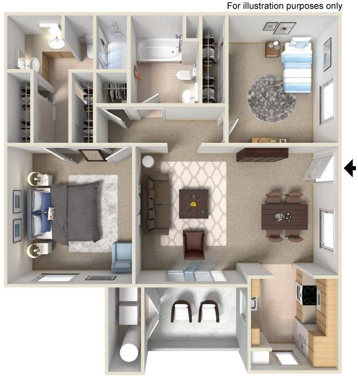 Floor Plan - 2 x 2 B Renovated