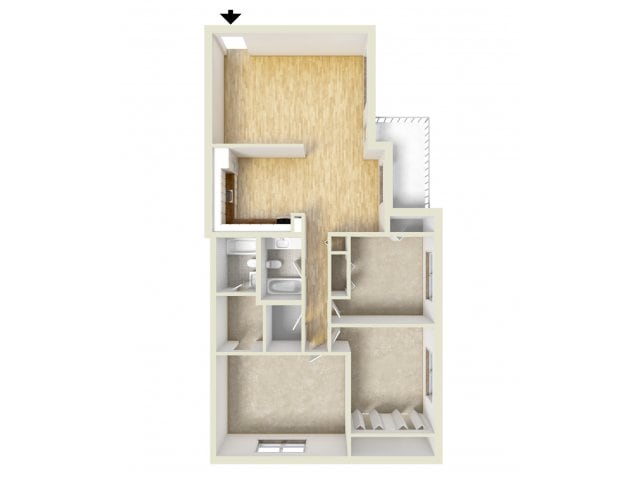 Three bedroom floor plan - Three Bedroom